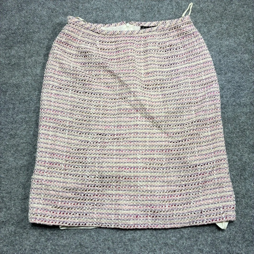 Kasper‎ Tweed Skirt Suit Womens 10 Pink Purple Open Jacket Career Wear